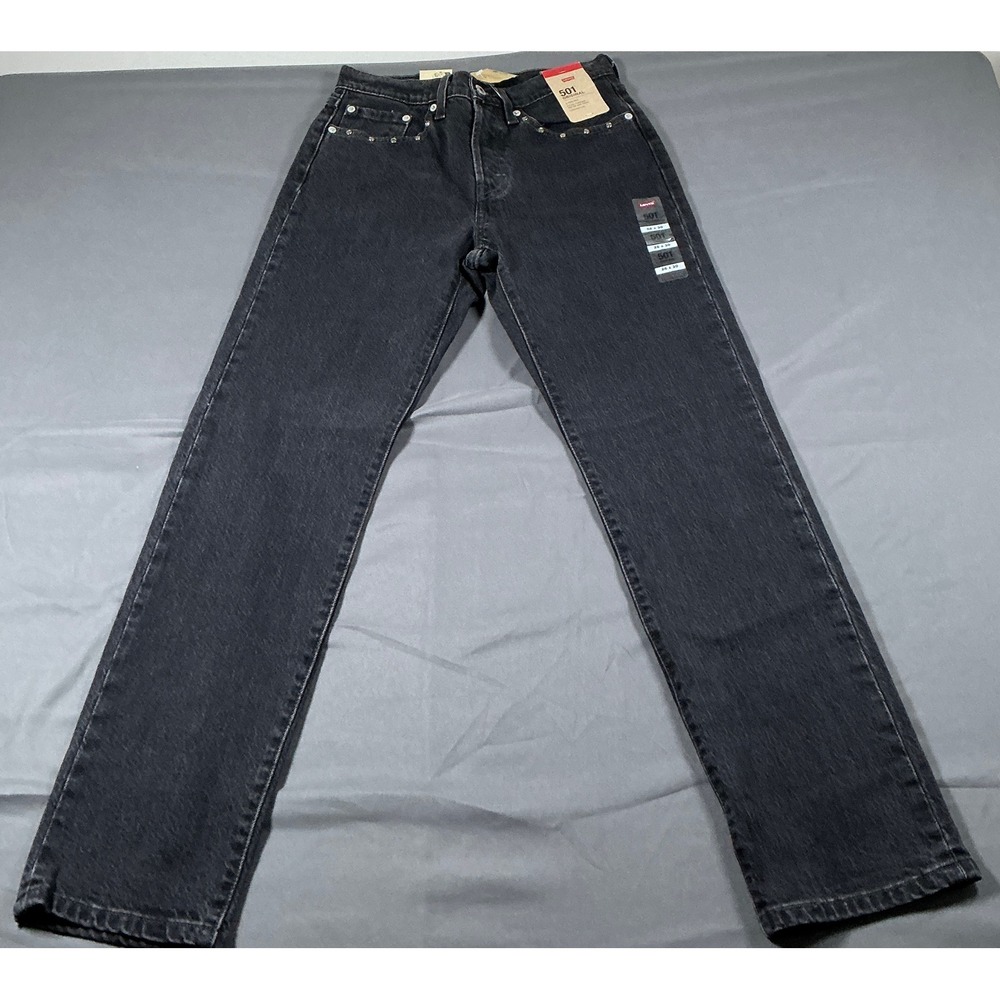 Levis 501 Original High Rise Straight Leg‎ Rhinestone Jeans Black 26x30 NEW US 2